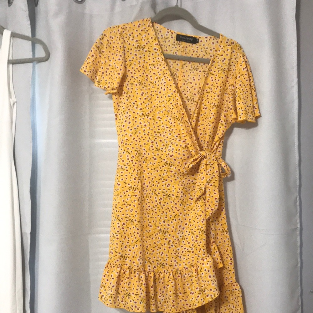 Yellow tie dress
